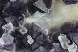 Purple Fluorite On Calcite - Jingbian Mine, China #84768-2